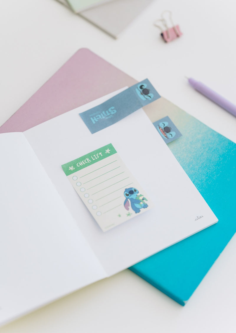 Disney Stitch Tropical Sticky Notepad A6 with 5 Sticker Types design detail