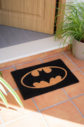 DC Comics Batman Logo Coir Doormat With Non-Slip Base close up detail