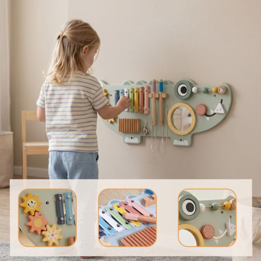 Wooden Crocodile Activity Wall