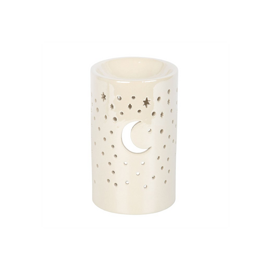 Iridescent White Moon Pillar Oil Burner, alternate view