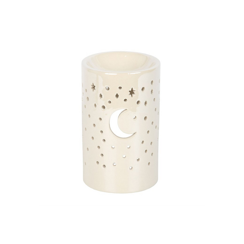 Iridescent White Moon Pillar Oil Burner
