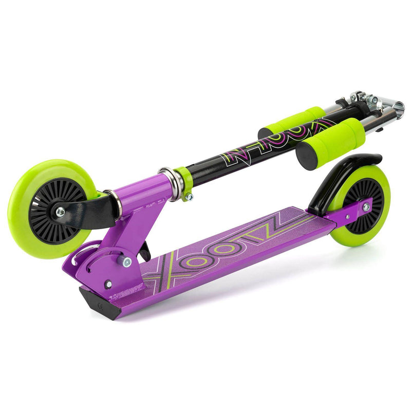 Xootz Kids' Folding Kick Scooter with Adjustable Handlebars - Purple, rear view