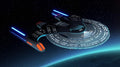 U.S.S. Vancouver NCC-70492 Starship Ship Model Die Cast Starship STLEN602 Lower Decks (Eaglemoss / Star Trek), in display