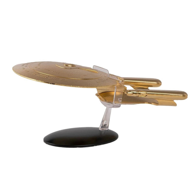 Gold U.S.S. Enterprise NCC-1701-D Model Die Cast Ship SPECIAL ISSUE (Eaglemoss / Star Trek), side angle