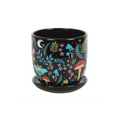 Dark Forest Print Ceramic Plant Pot with Saucer