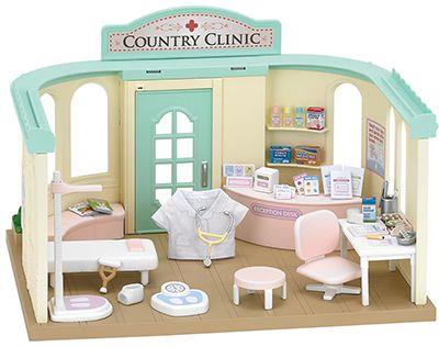 Sylvanian Families Country Doctor Toy Building Playset for Ages 3 & Up, close-up detail