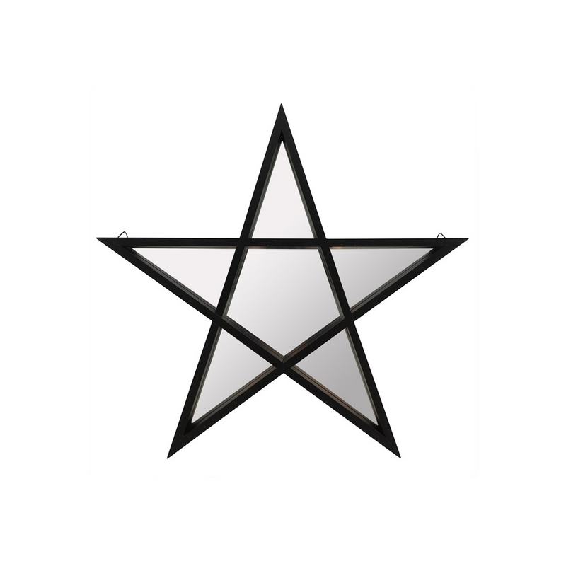 Black Framed Pentagram Mirror