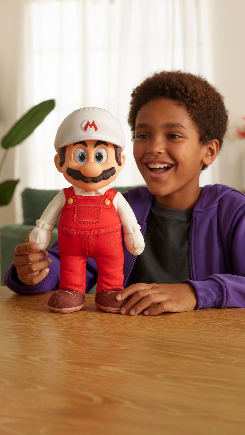 The Super Mario Galaxy Movie - 15" Posable Plush - Fire Mario - Image