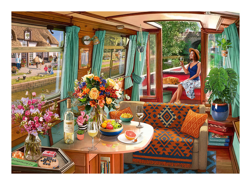 View From My Window No 1 Canal Boat 1000 Piece Jigsaw Puzzle