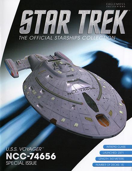 U.S.S. Voyager NCC-74656 XL EDITION Model Diecast Ship (Eaglemoss / Star Trek), rear view