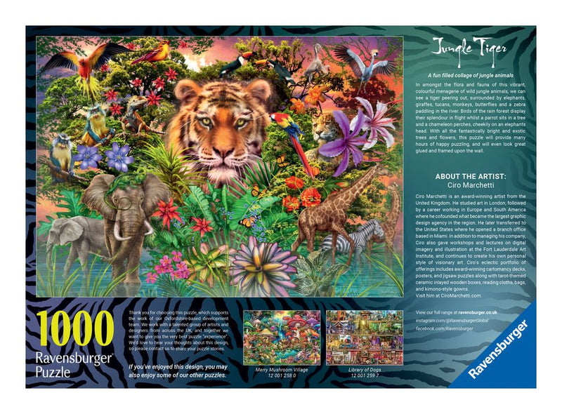 Jungle Tiger 1000 Piece Jigsaw Puzzle - Image