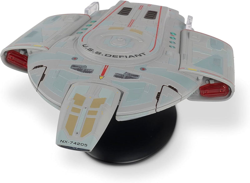 U.S.S. Defiant NX-74205 XL EDITION Model Die Cast Ship (Eaglemoss / Star Trek), side angle
