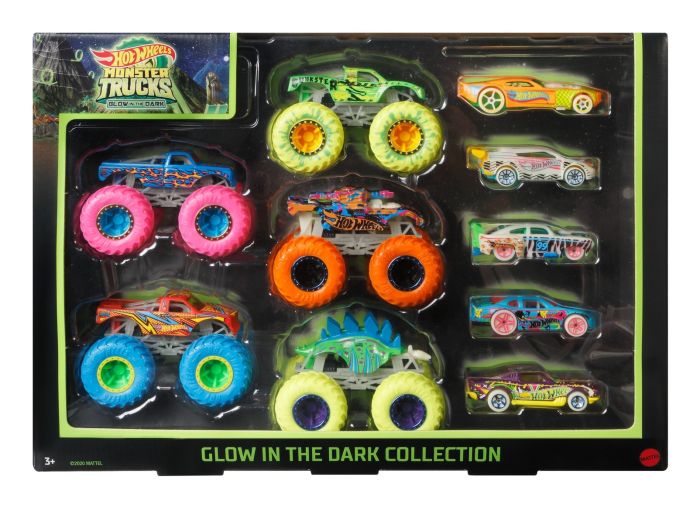 Hot Wheels Monster Trucks Glow In The Dark Bundle
