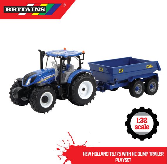 New Holland T6 Tractor With Trailer Playset