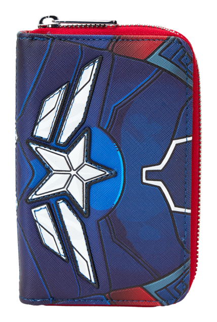 Loungefly - Marvel Captain America Black & White Wallet, side angle