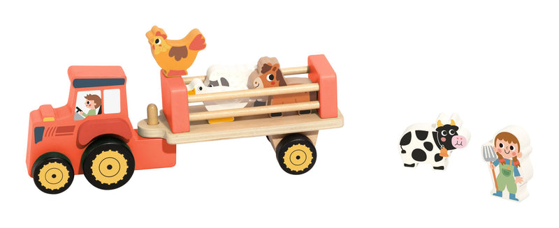 Wooden Farm Tractor, side angle
