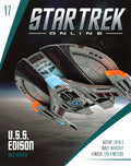 U.S.S. Edison NCC-95160 Federation Temporal Warship Model Diecast Ship STO (Eaglemoss / Star Trek), in display