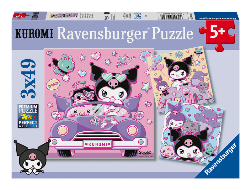 Hello Kitty Kuromi 3x 49 Piece Jigsaw Puzzles