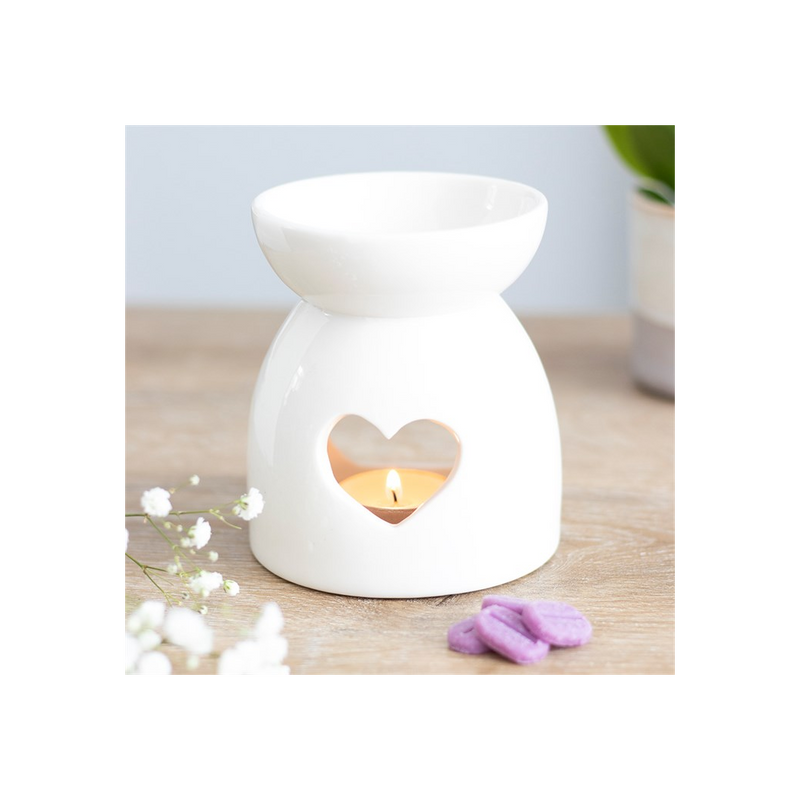 White Heart Cut Out Oil Burner