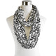 Elvis Popart - Black and White - Scarf - Infinity  - Chiffon