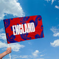 England Red and Blue Lions Flag with Sleeve - WC26 - 4 Sizes!, rear view