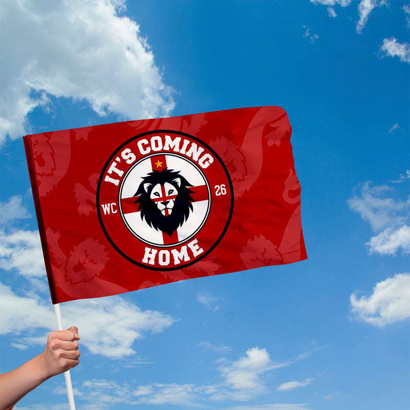 It's Coming Home Badge - Flag with Sleeve - WC26 - 4 Sizes!, rear view