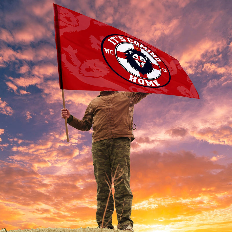 It's Coming Home Badge - Flag with Sleeve - WC26 - 4 Sizes!, side angle
