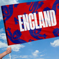 England Red and Blue Lions Flag with Sleeve - WC26 - 4 Sizes!, close-up detail