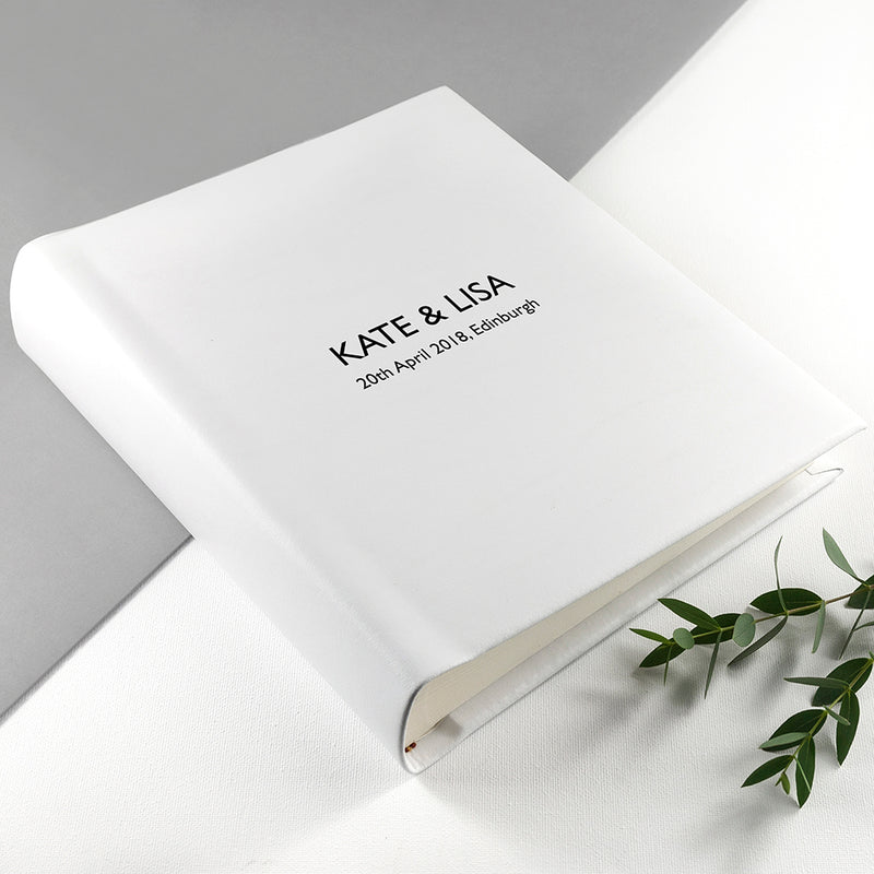 Personalised White Leather Photo Album