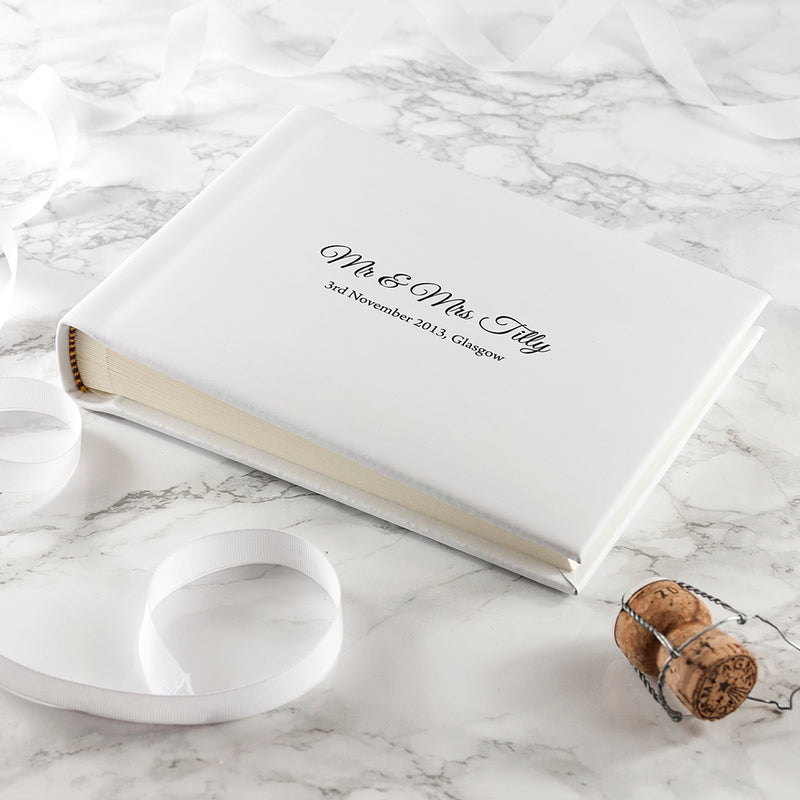 Personalised White Leather Photo Album