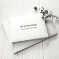 Personalised White Leather Wedding Guest Book