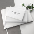 Personalised White Leather Wedding Guest Book