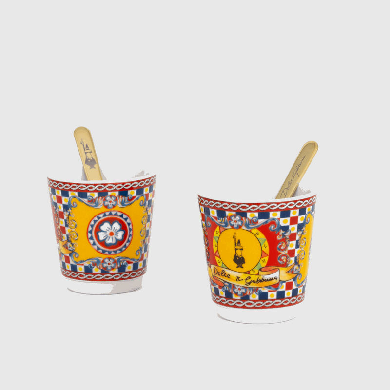 Bialetti X Dolce&Gabbana Sicilian Cart Gift Set (Moka 2 Cup, 2 Cups & Gold Stirrers), additional view