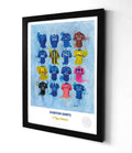 Everton FC Shirts Print A3 collectible from Terry Kneeshaw Art