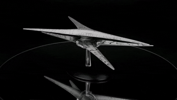 Modern Basestar (2004 Series) Diecast Model Ship (Battlestar Galactica The Official Ships Collection Eaglemoss), side angle