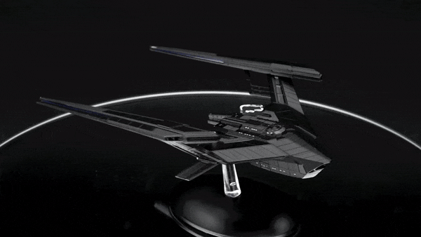 Section 31 Stealth Ship NI-1039 Discovery Ships Model Diecast Ship SSDUK022 (Eaglemoss / Star Trek), side angle