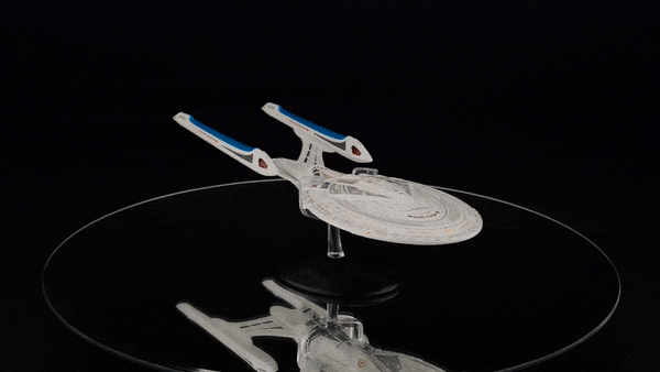 U.S.S. Enterprise NCC-1701-E (Sovereign-class) XL EDITION Ship Model Die Cast Starship (Eaglemoss / Star Trek), side angle