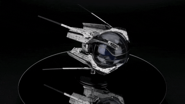 Landing Pod Discovery Ships Model Diecast Ship (Eaglemoss / Star Trek), side angle