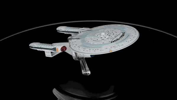 U.S.S. Enterprise NCC-1701-C (Ambassador-class) Ship Model Die Cast Starship Window Boxed (Eaglemoss / Star Trek), side angle