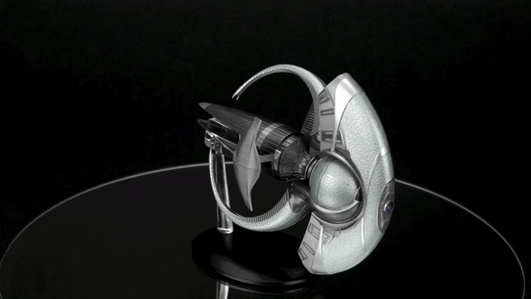 Spock's Jellyfish Model Die Cast Ship SPECIAL ISSUE (Eaglemoss / Star Trek), side angle