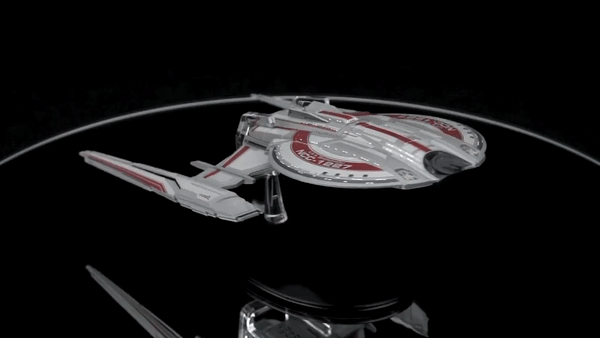 U.S.S. Shenzhou NCC-1227 (Walker class) Discovery Ship Model Die Cast Starship (Eaglemoss / Star Trek), side angle