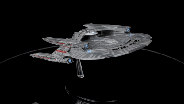 U.S.S. Europa NCC-1648 Discovery Ships Model Diecast Ship (Eaglemoss / Star Trek), side angle