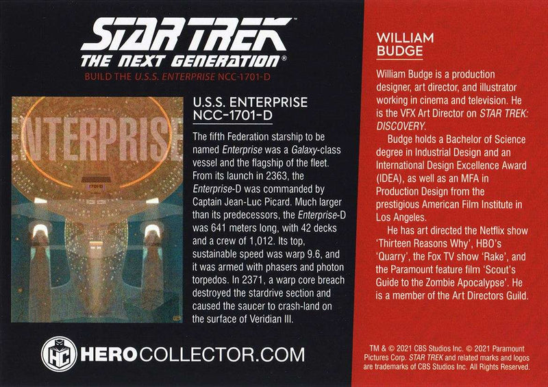 ✨ RARE PRINT: Enterprise-D Print by William Budge (Eaglemoss/Hero Collector) SPECIAL ISSUE #1, alternate view