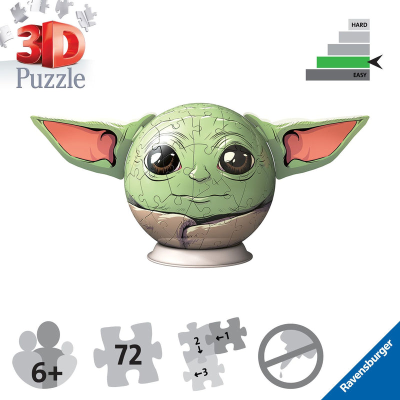 Star Wars Grogu with Ears 72 Piece 3D Puzzle Ball - Image