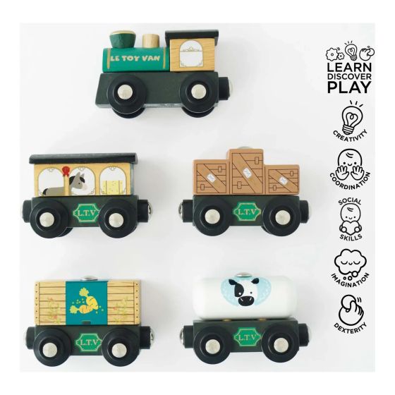 LTV Great Green Train & Goods Wagons 5pc