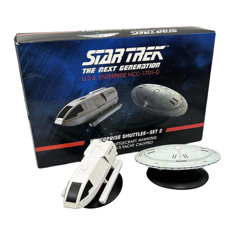 Enterprise Shuttles - Set 2 (Type 6 Shuttlecraft 'Hawking' & Captain's Yacht 'Calypso') Model Die Cast Ship (Eagl, in display