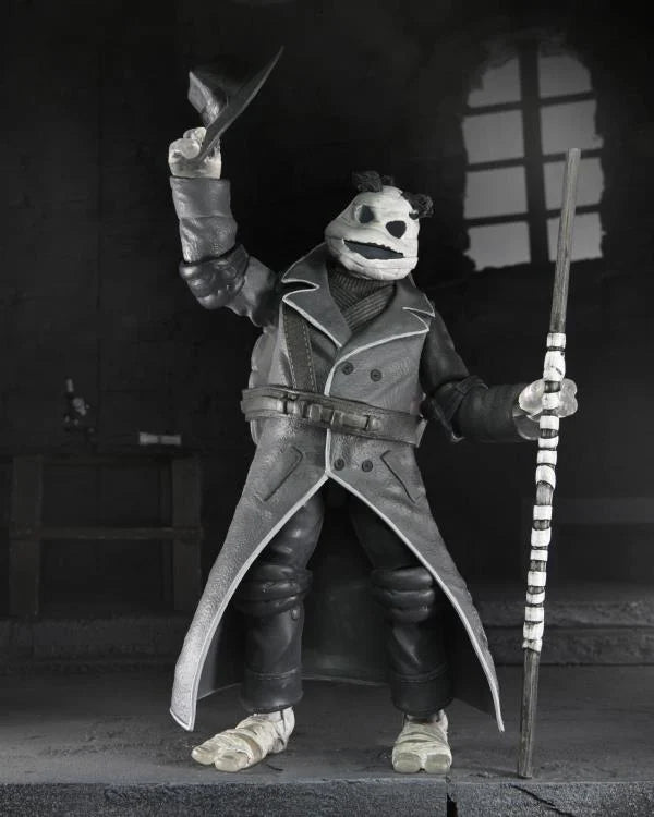 NECA TMNT Universal Monsters Black and White Turtles Action Figures 4 Pack, in display