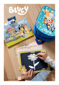 Bluey Colouring & Drawing School Backpack, side angle