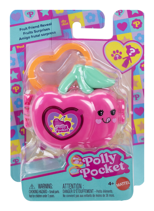 Polly Pocket Doll & Micro Compact, Keychain and Sticker Sheet - Image