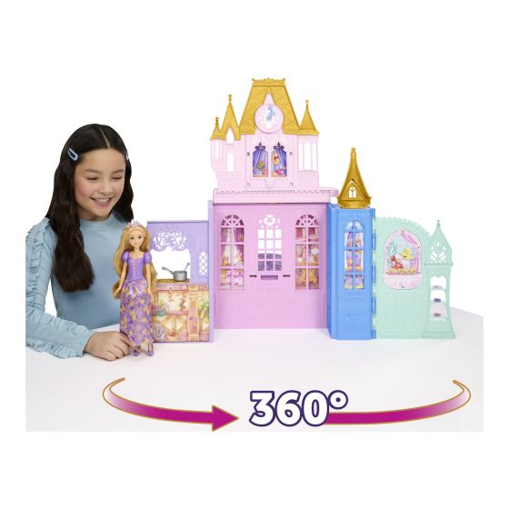 Disney Princess Close & Carry Castle & Rapunzel Fashino Doll